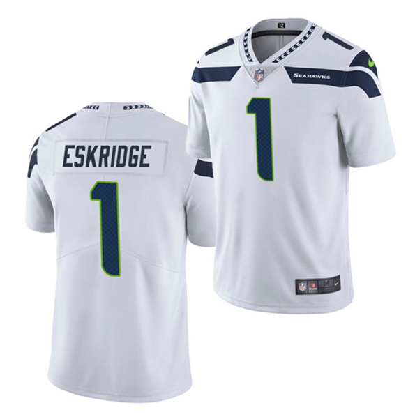 Men's Seattle Seahawks #1 D'Wayne Eskridge White Vapor Untouchable Limited Stitched Jersey